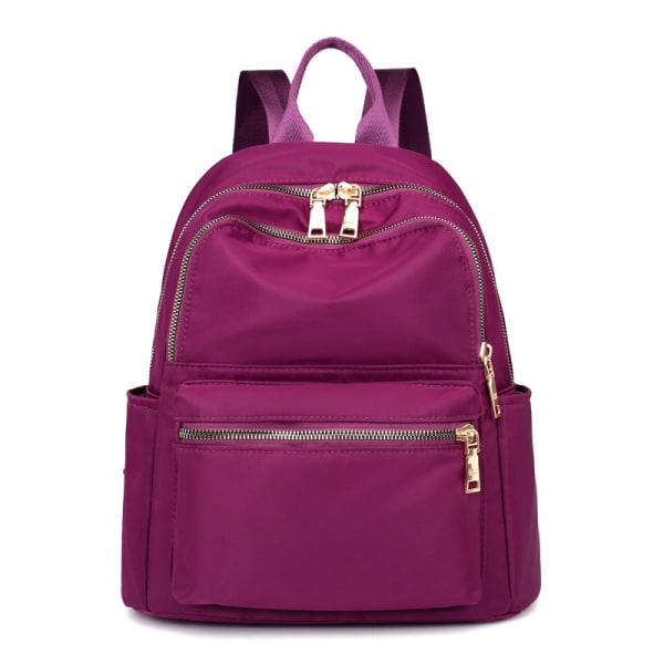 Kvinner jente ryggsekk skulderveske skolesekk Koreansk stil Trendy Liten Nylon All-Matching Purple