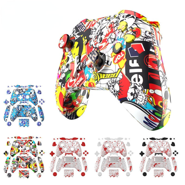 For Xbox One Slim Gamepad Cover Blood Splash Graffiti Personlighet Xbox One S håndtaksknapp Blood splash black