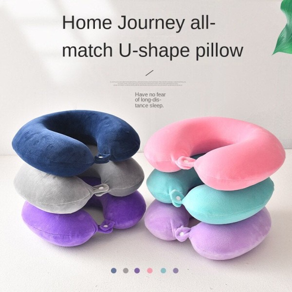 Pehmeä mukava matkatyyny memory foam U-muotoinen tyyny, luova kaulasuoja Light purple