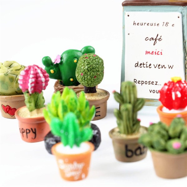 Miniatyrmøbler Leketøy Dukker Hus DIY-dekorasjon Tilbehør Minisimulering tegneserie sukkulentplanter Potte Cartoon succulent 2