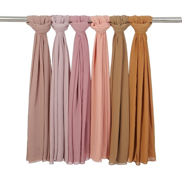 Scarfsjal för kvinnor 2022 Monokrom Chiffong Andas Deep camel 175-70cm