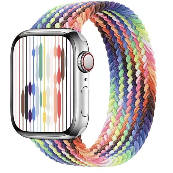 Urrem til Apple Watch iWatch 38/40/41mm M størrelse elastisk enkelt loop Laser Rainbow