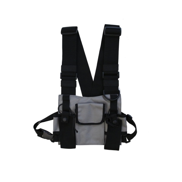 Tactical Vest Modemærke Arbejdstøj Vest Style Rygsæk Tactical Chest Bag Light gray