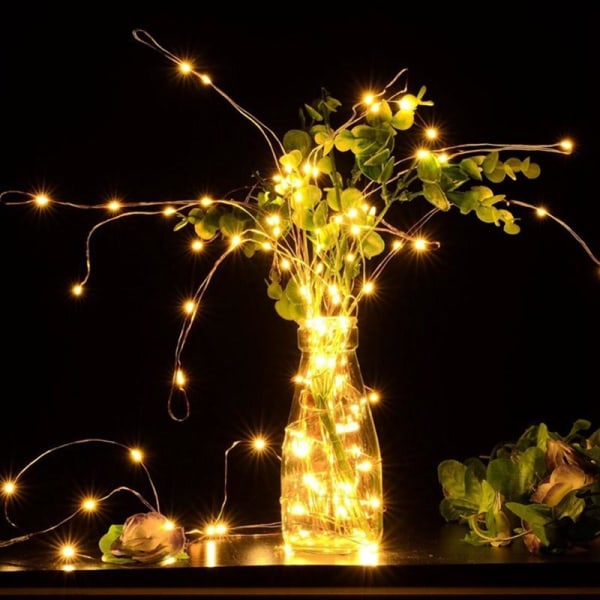 3/4/5m kobbertråd LED-streng Feriebelysning Fairy Garland Juletræ Bryllupsfest dekoration Like the picture 5M-White