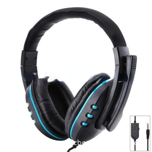 For Ps5 Headset Mikrofon Gaming Headset Ps4slim Pro Håndtak Headset Voice Chat Headset Black and Blue unilateral