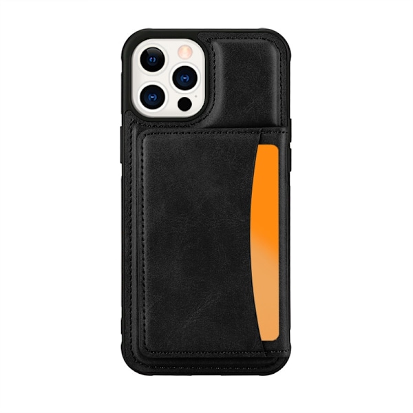 Etui til iPhone 14 6.1 sort visitkort holder pung anti fald