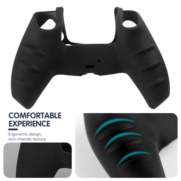 Ps5 Handle Cover Ps5 Henkilökohtainen naamiointi Silikoni Cover Ps5 Liukumaton Silikoni Black