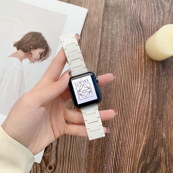 Urrem til Apple Watch iWatch 38/40/41/42 S10 Hvid