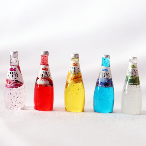 Miniatyrmöbler Leksak Dockor Hus Gör det själv Dekoration Tillbehör Mini Juice Drink Simulering Korean juice Red