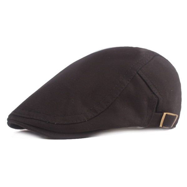 Beret Hat Monokrom Peaked Cap Artistic Youth Advance Hats Cotton Hat Middelaldrende og eldre Beret menns og kvinners hatter Black Adjustable