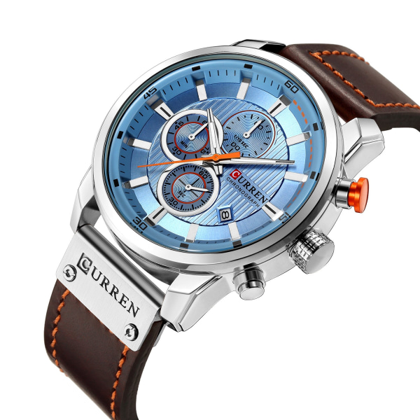 Men's Business Watch Quartz Waterproof Watch MZMW-8291 Brown Strap