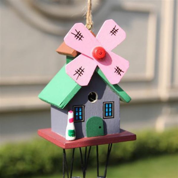 Tuulikellot Creative Girls' House japanilaistyylinen puinen Small house wind chimes pink style