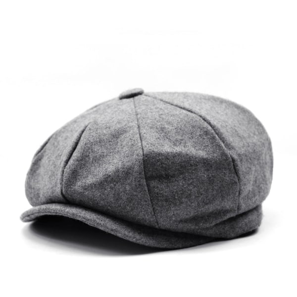 Baskerhat 2022 Efterår Vinter Varm ulden Stor størrelse Casual mode kasket Woolen light gray M(56-58CM)