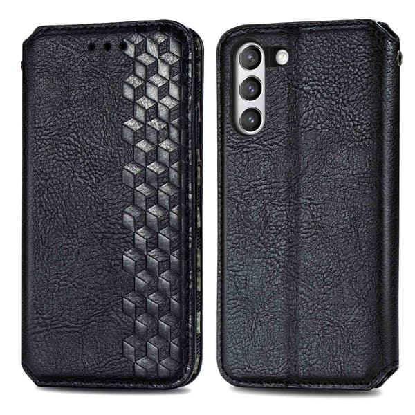 Fodral för Samsung S21 Fe svart 3D Magnetiskt Läder