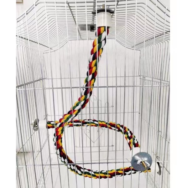 Trygge ikke-giftige fugleleker 2 stk papegøyebitt bomullsstreng Klatretau roterende stigestativ 105cm