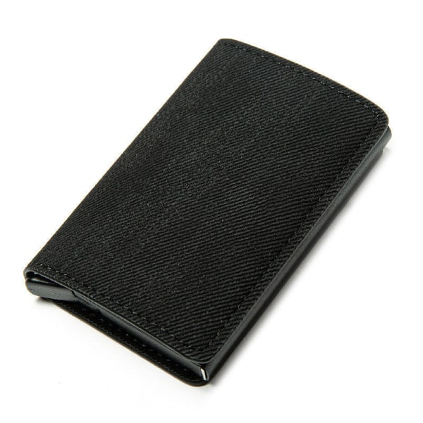 Naisten lompakko kolikkokukkaro Metal Box Alumiiniseos Luottokorttilaatikko Denim Black