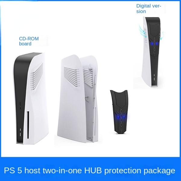 Til Ps5uhd Game Host Replacement Shell P5de Host Protection Shell 2.0hub Converter 2-i-1 White digit edition