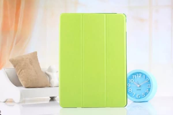 Stilfuldt etui til iPad 2/3/4 grøn silke tekstur læder