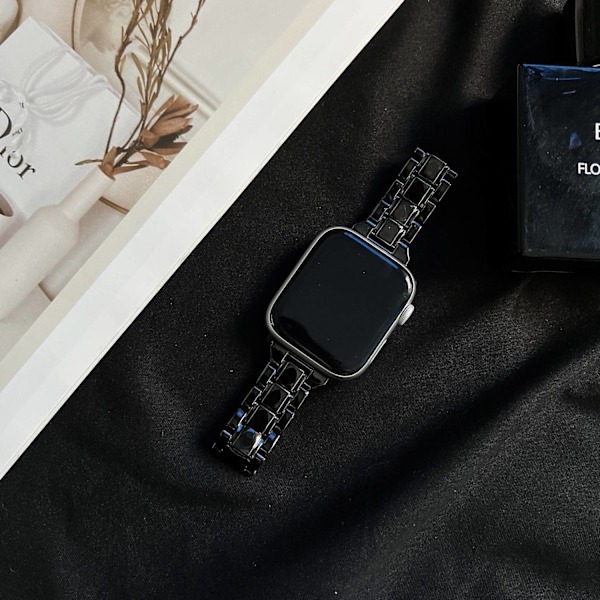Urrem til Apple Watch iWatch S1-9 generation SE 38/40/41mm S10 generation 42mm sort