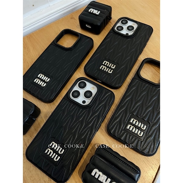Fodral för iPhone14promax MU [Svart] nisch trendigt märke enkelt läder fullt anti-fall