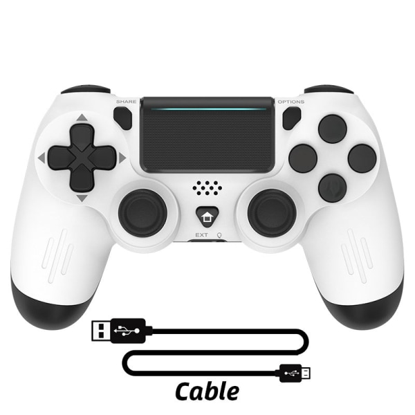 PS4/PS4 Slim/ Pro/PC:n langattomalle kahvalle Bluetooth Vibration Gamepad P4 Bluetooth Handle White