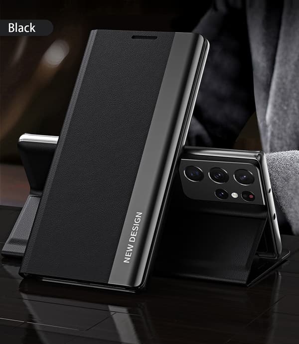 Etui til Samsung S20 plus Grafitt Sort Sidevindu flip