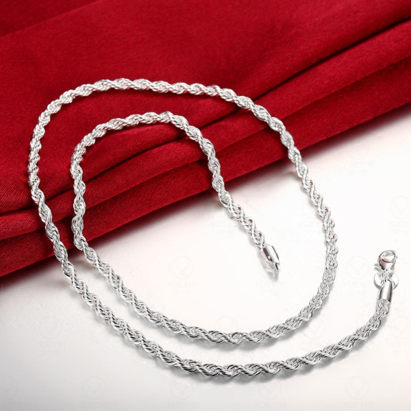 Elegant kvinner Halskjede Flash Twisted String Single Chain 14-16 inches