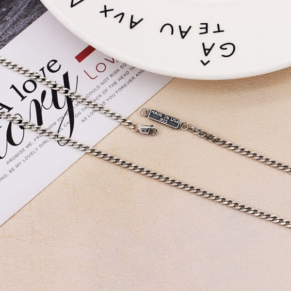 S925 Silver Halsband Klassisk Mors Dag Present för kvinnor och flickor Pure Necklace 55cm2.8mm 925 silver