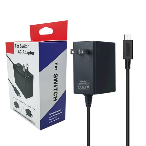 Til Nintendo Switch Lite Oplader OLED Spil Host Direct Charger Firecow Adapter Black (UK plug)