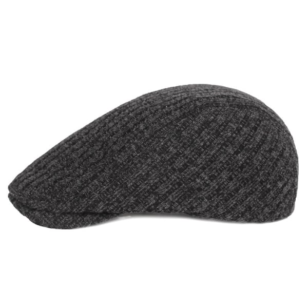 Baret Hat Strikket Baret Mænds Kvinders Peaked Hue Efterår Vinter Advance Hatte Midaldrende og ældre menneskers hatte Gray Adjustable