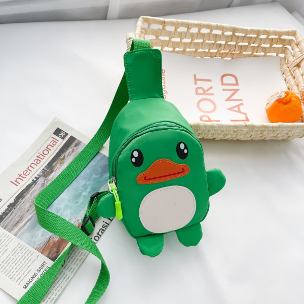 Barn Barn Ryggsekk Småbarn Skoleveske Bryst Bag Dinosaur Bag All-Match Messenger Bag Duck Green