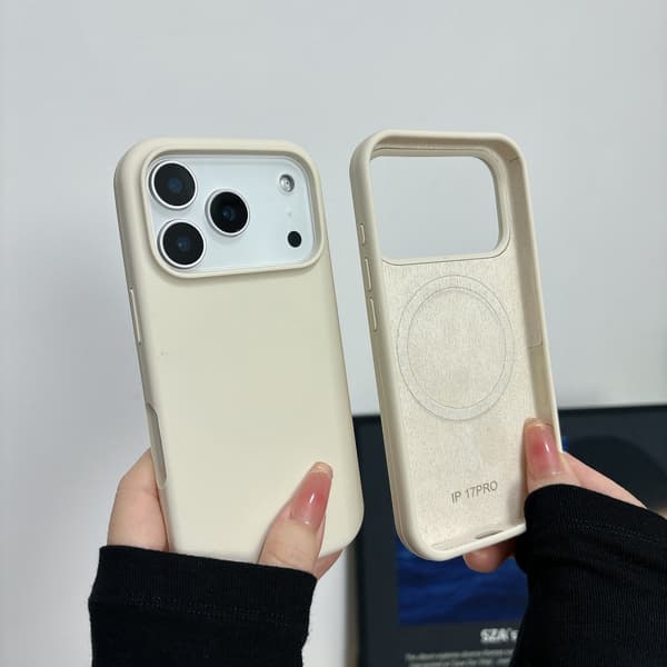 Fodral för iPhone 17 Pro Max Antikvit Flytande Magnetisk Full täckning Knapp Fallresistent