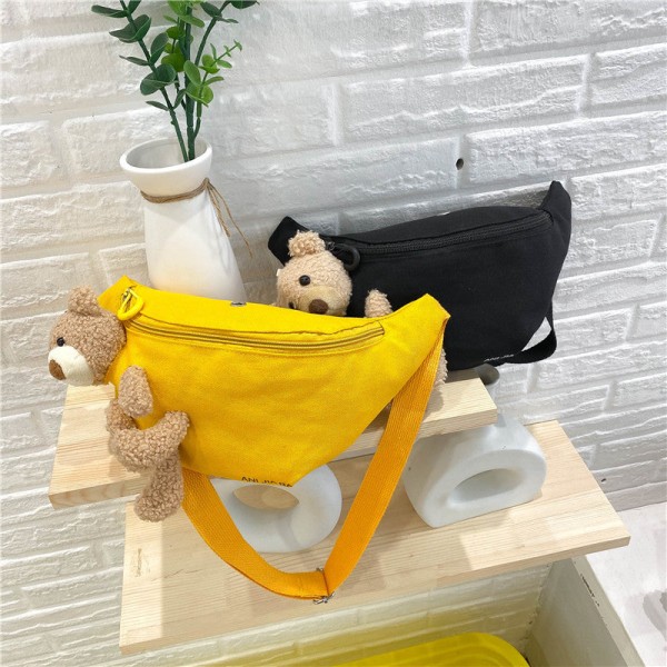 Menn kvinner Fanny Pack midjeveske Søt student brystinnlegg Internett Kjendis All-Match Skulder Crossbody Yellow