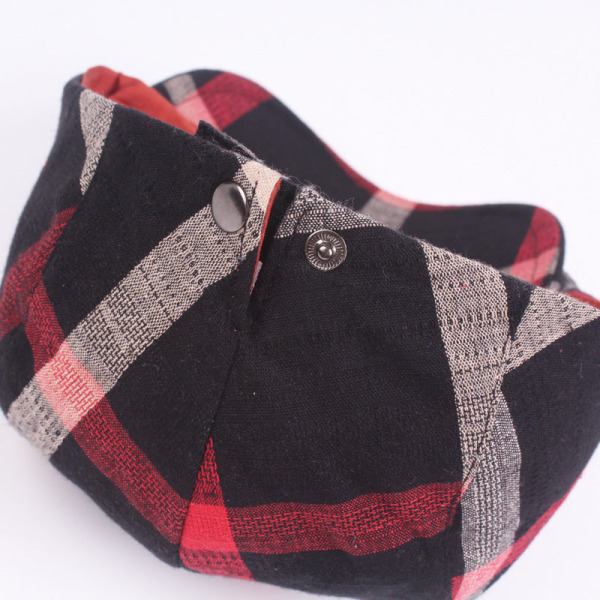 Beret Hat Checked Cloth Beret Simple Retro Sun Hat Travel Forward Hat Women's Hat Red Adjustable