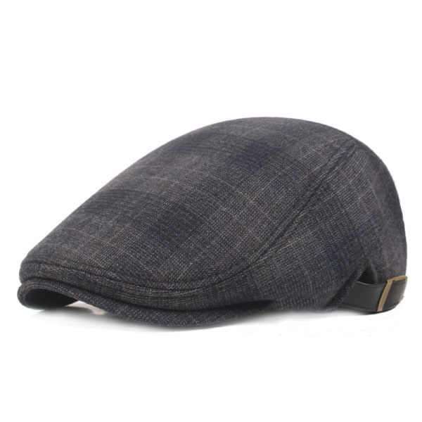 Baret Hat Hat til ældre Mænds spidskatte Vinter fortykket Baret til ældre Advance Hatte Plaid Gray Adjustable