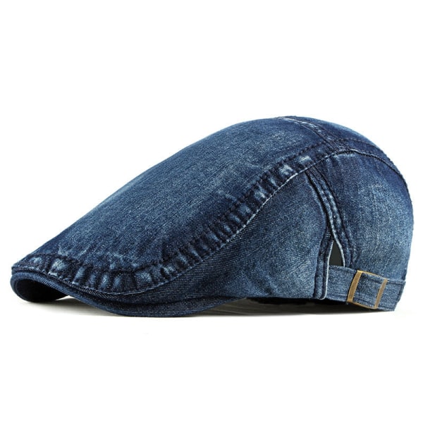 Beret Hat 2022 Summer Thin Pustende Casual motehette Dark denim blue Adjustable