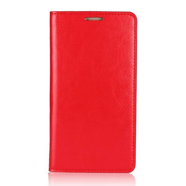 Etui til iPhone 16 Plus rød crazy horse læder