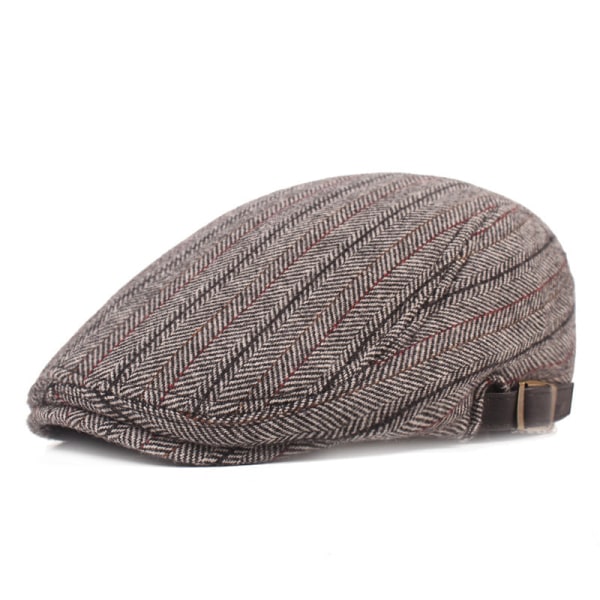 Barettihattu vanhuksille Miesten cap Talvipaksutettu baretti vanhuksille Advance-hatut Herringbone Gray Adjustable