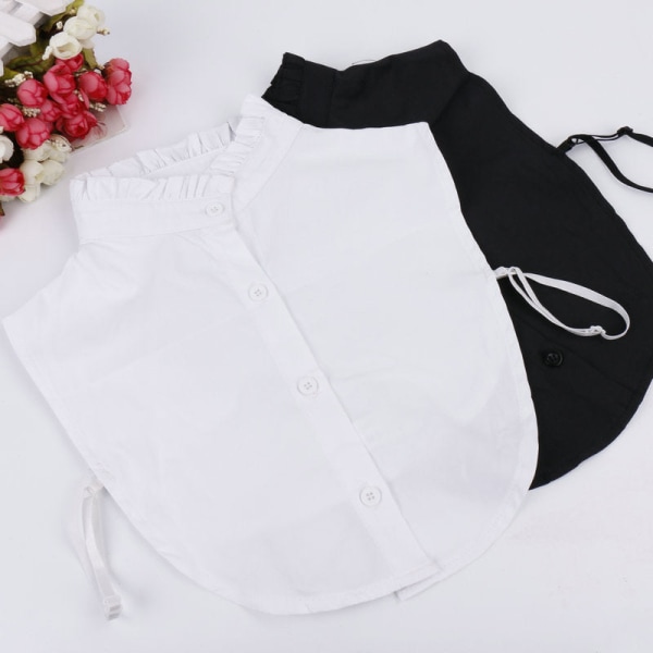 Kvinders falsk krave Aftagelig halv flerfarvet valgfri bomuldsskjorte et stort antal Stand Collar solid white 27 cm
