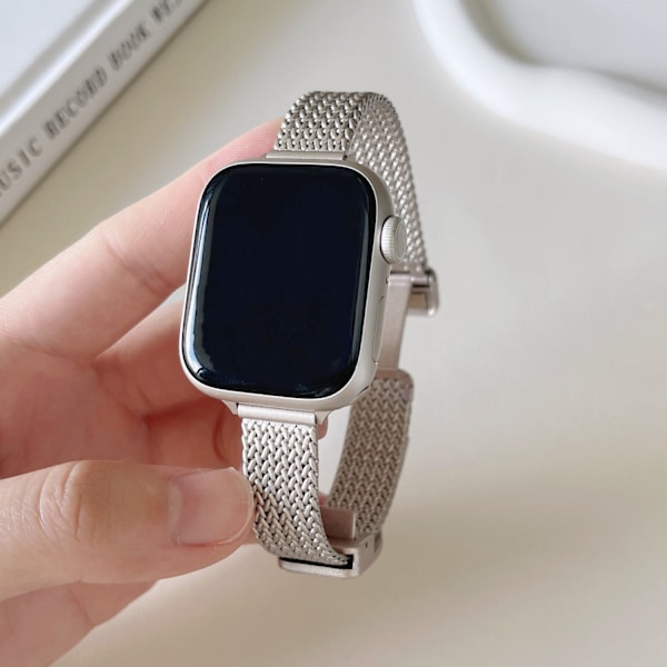 Urrem til Apple Watch iWatch 38/40/41/ 10. generation 42 mm universal fin hvedeørs magnetisk foldespænde