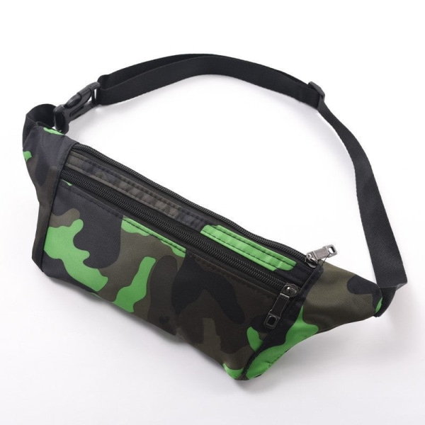 Män kvinnor Fanny Pack Midjeväska Dam Vattentät Osynlig Liten Bergsbestigning Löpning Mobiltelefon Green Camouflage