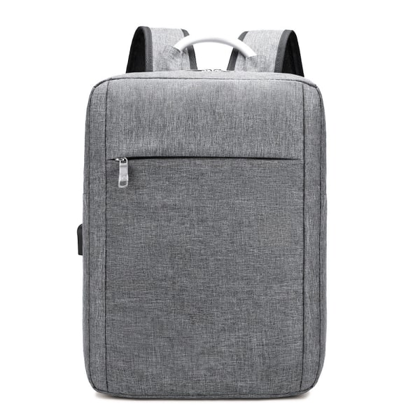 Reppu casual yksivärinen Oxford-kangastietokonelaukku muoti Gray 17 inches