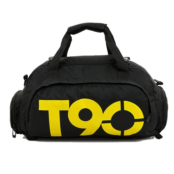 Sports Rejserygsæk Herrerem Skoopbevaring Crossbody kortdistance bagagetaske Black bag yellow T9