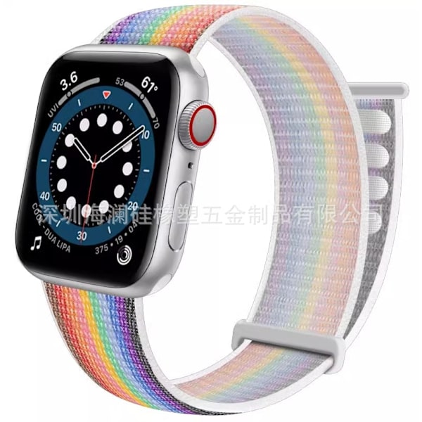Klockarmband för Apple Watch iWatch 38/40/41/series10-42 vit regnbåge