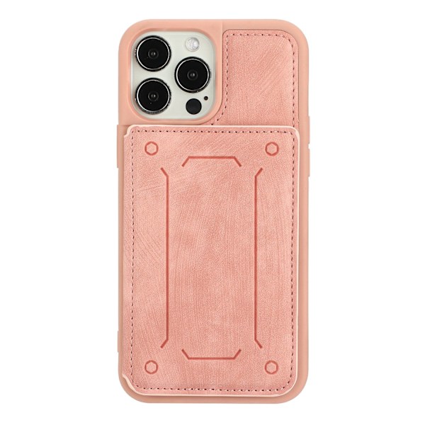 Fodral för iPhone 14pro 6.1 rosa läder plånboksställ magnetiskt
