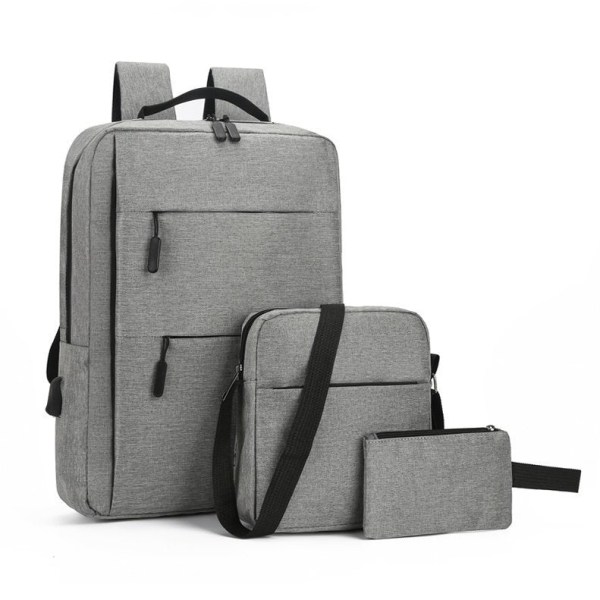 Kannettavan tietokoneen laukku, kolmiosainen reppu, iso matkalaukku miehille ja naisille Light gray