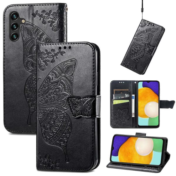 Etui til Samsung A52 sort Flip kort