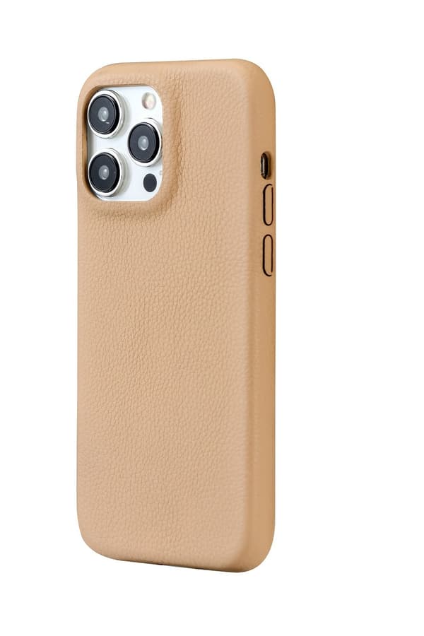Etui til iPhone15promax melk te solid litchi mønster full bakside fire sider japansk stil