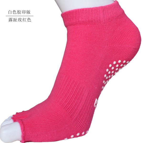 5 par tåsokker dame silikon sklisikker yoga pilates sokker, bomull flerfarget valgfritt 2 Average Size