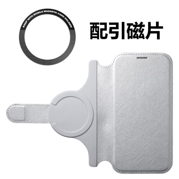 Fodral för iPhone 13 Pro Silvergrå snabbkoppling avtagbar magnetisk kortinsättning fall